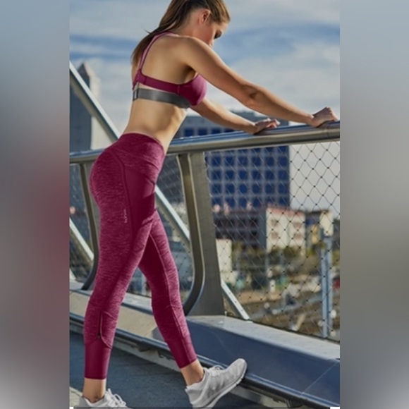 NEW Hylete Nimbus Caprite Leggings Heather Berry Plum Size XS - Picture 2 of 6